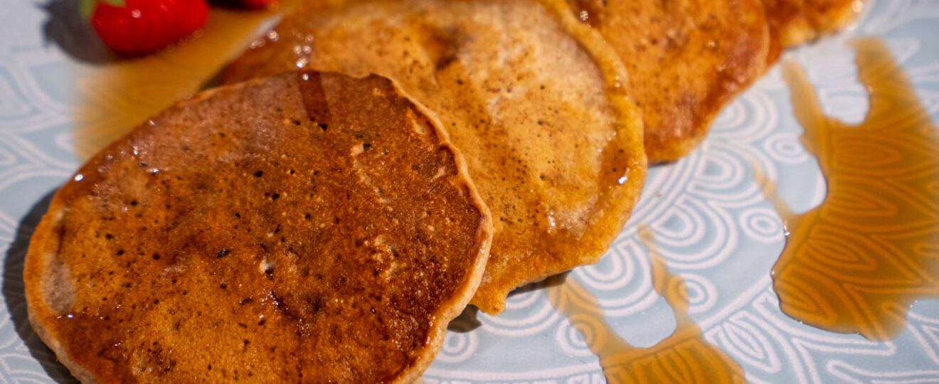 Pancake von Patricio Escher. 100% vegan und sehr schön angerichtet.
